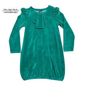Raspberry Republic Sz 128/134 (7-9Y) Green Velour Dress